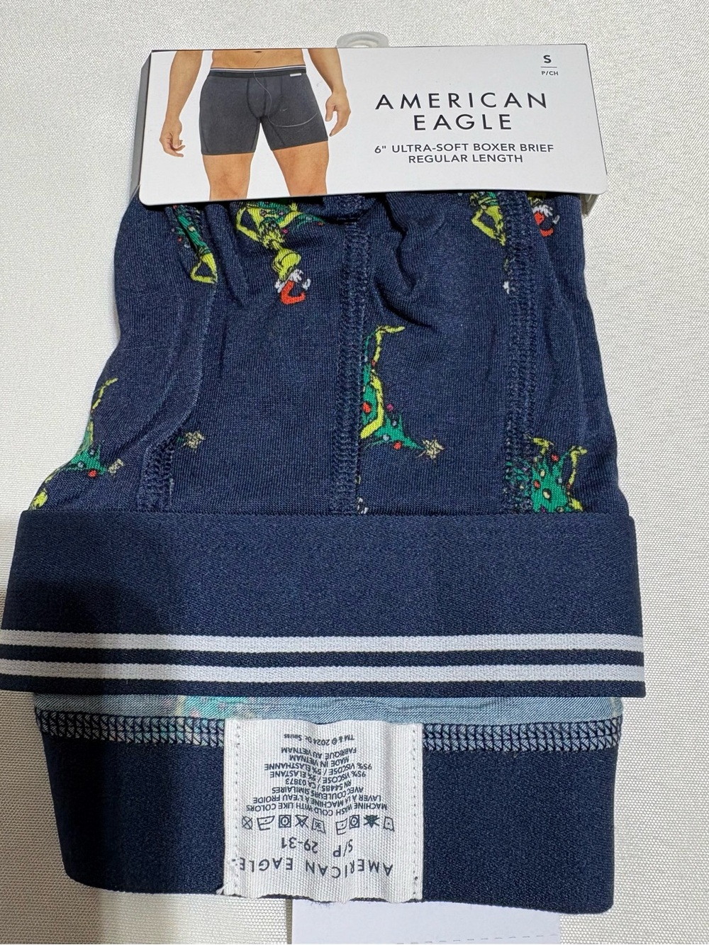 NWT American Eagle Outfitters Christmas Boxer Briefs with Grinch print